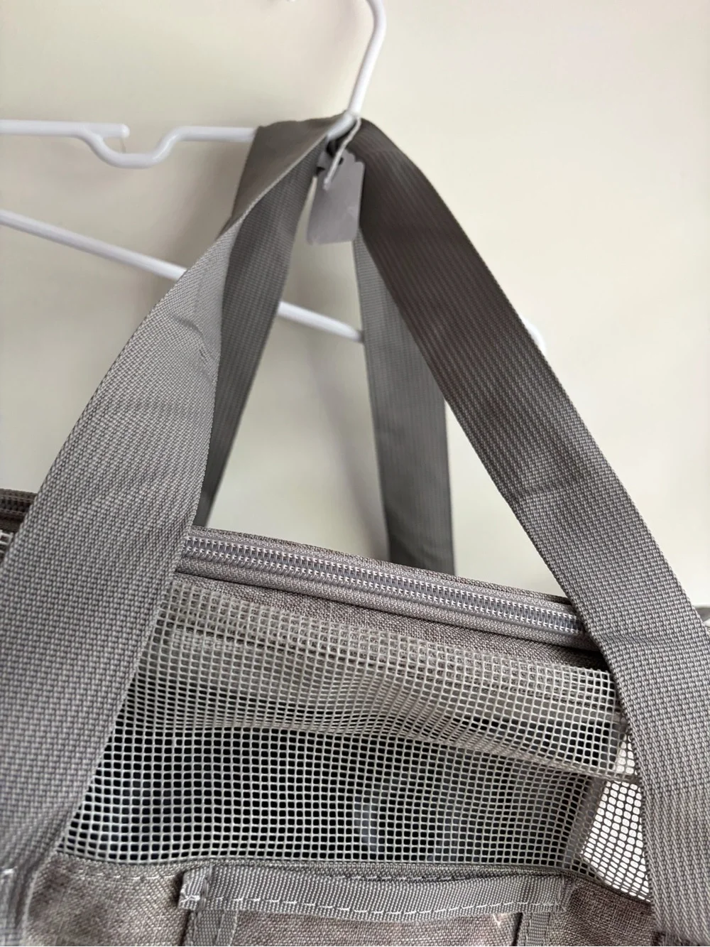 New 19” Pet Carrier Dog Bird Cat Bunny Gray Mesh Three Straps Padded Foldable